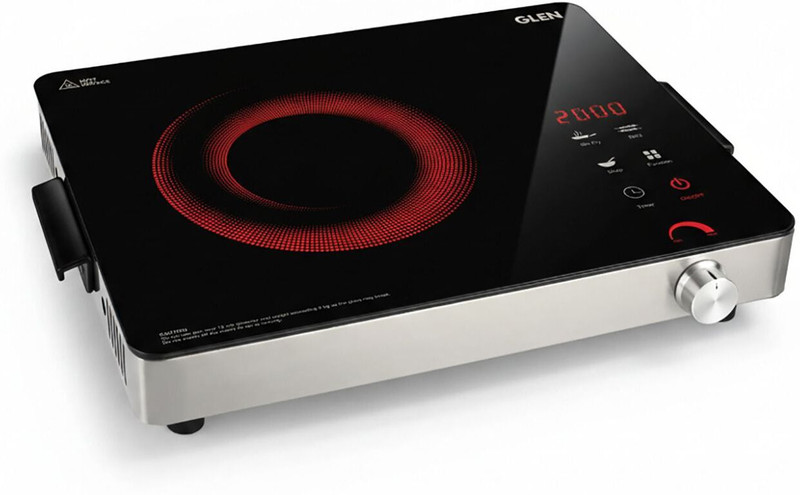 Glen 2200 W Infrared Cooktop Touch Panel(Black, Digital Display, 3 Preset Cooking Modes SA3074IR22)