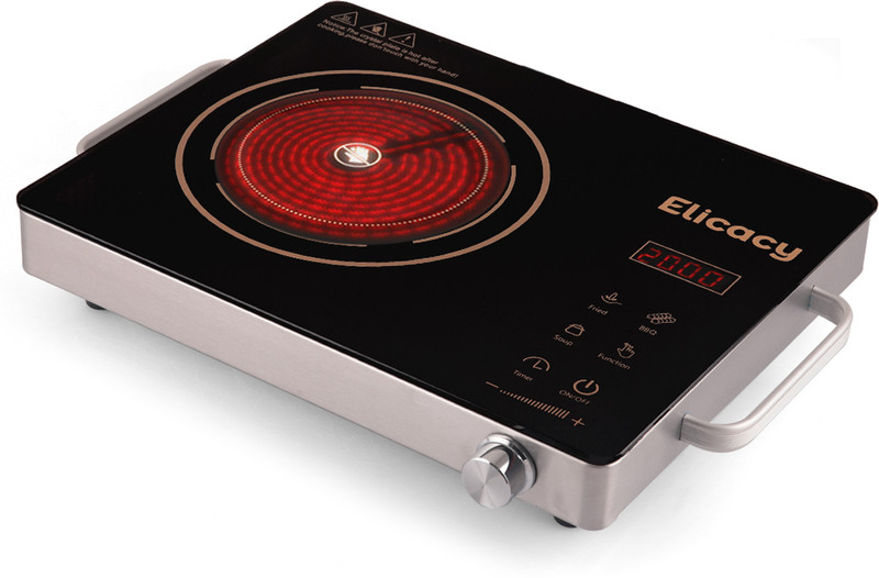 Elicacy 2000 W Radiant Cooktop Touch Panel(Black, Premium Infrared Induction Cooktop Touch Panel 2000 Watt (All Utensil use-able))