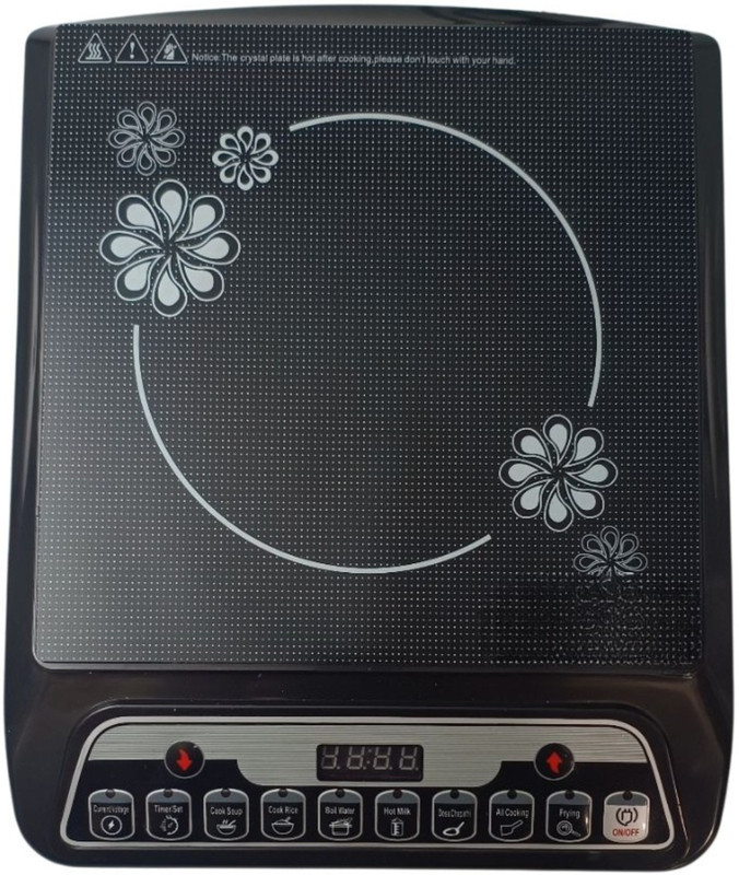 Lipzie 2000 W Induction Cooktop Push Button(Black, Crystal Push Induction Cooktop – Multi-Function)