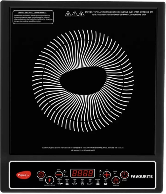 Pigeon 1800 W Induction Cooktop Push Button(Black, 19000621)