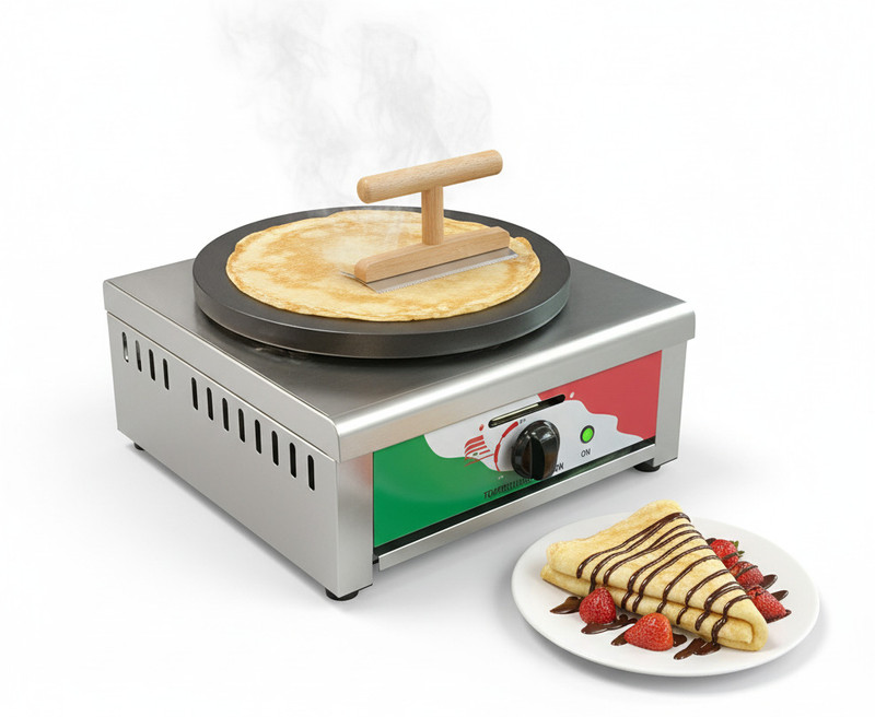 KHUSHI UDYOG 1800 W Induction Cooktop Push Button(Silver, Commercial Gas Non-Stick 19x19 Crepe Dosa Maker Moonglet Chila Omlette Pancakes)