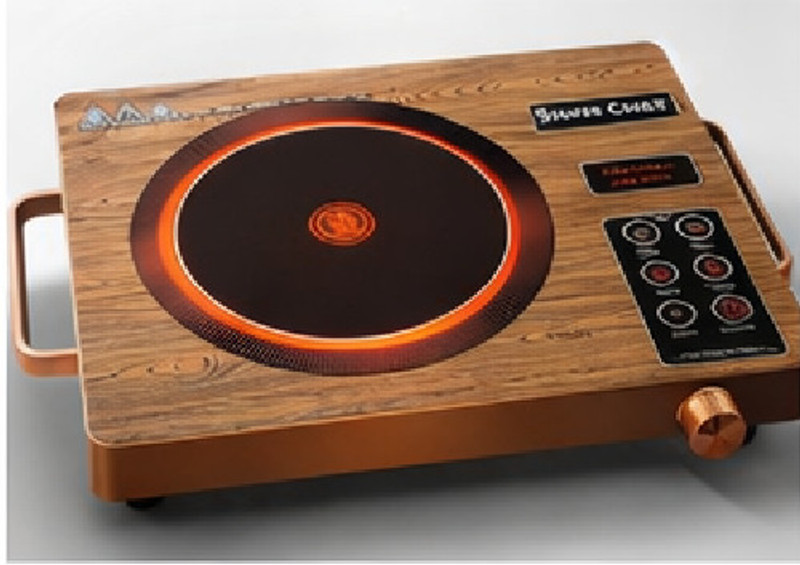 VERMAJI 3500 W Induction Cooktop Touch Panel(Brown, 3500W Digital Timer Infrared Portable Electric Stove with LED Touch Screen)