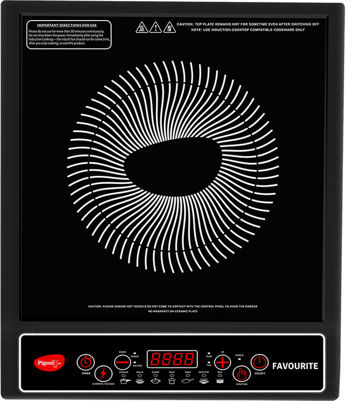 Pigeon 1800 W Induction Cooktop Push Button(Black, Favourite IC 1800 W)