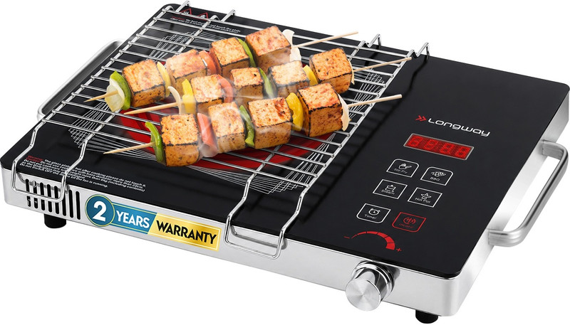 Longway 2200 W Induction Cooktop Touch Panel(Silver, Black, Lumora Pro, Infrared Hot Plate)