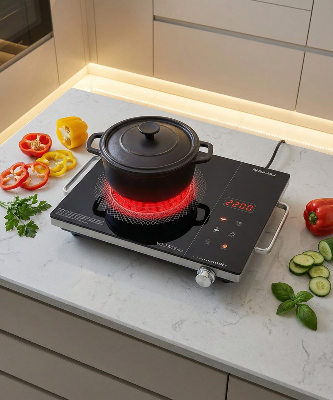 BAJAJ 2200 W Radiant Cooktop Touch Panel(Multicolor, IRX 220F INFRARED COOKTOP)