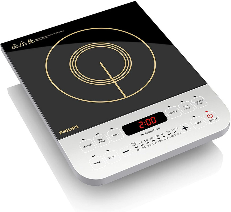 PHILIPS 2100 W Induction Cooktop Push Button(Black, HD4928/01)