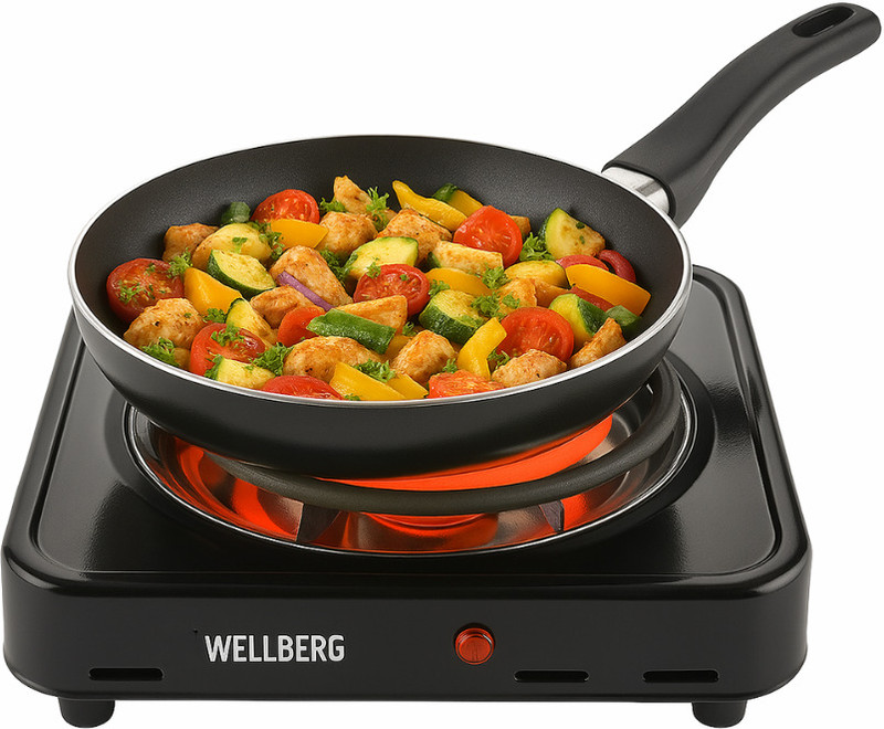 WELLBERG 1000 W Radiant Cooktop Jog Dial(Black, Hot Plate Cooktop Grill 1000W, Shockproof Compact & Portable | Electric Stove)