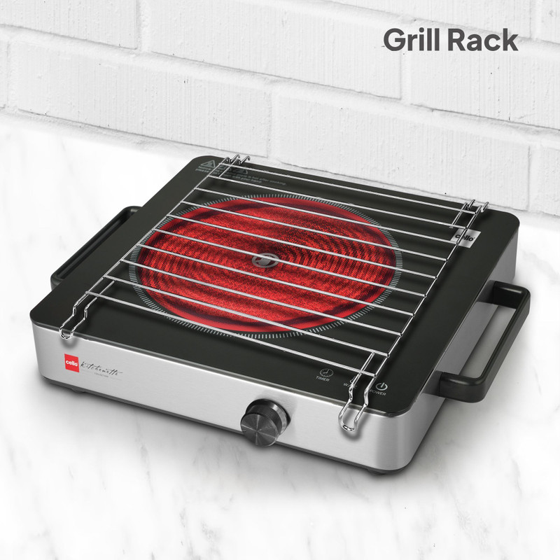 CELLO 2200 W Infrared Cooktop Touch Panel(Black, Trion Infrared Stove 2200W | 3.5MM Crystal Top Glass, 4KV Surge Protection)