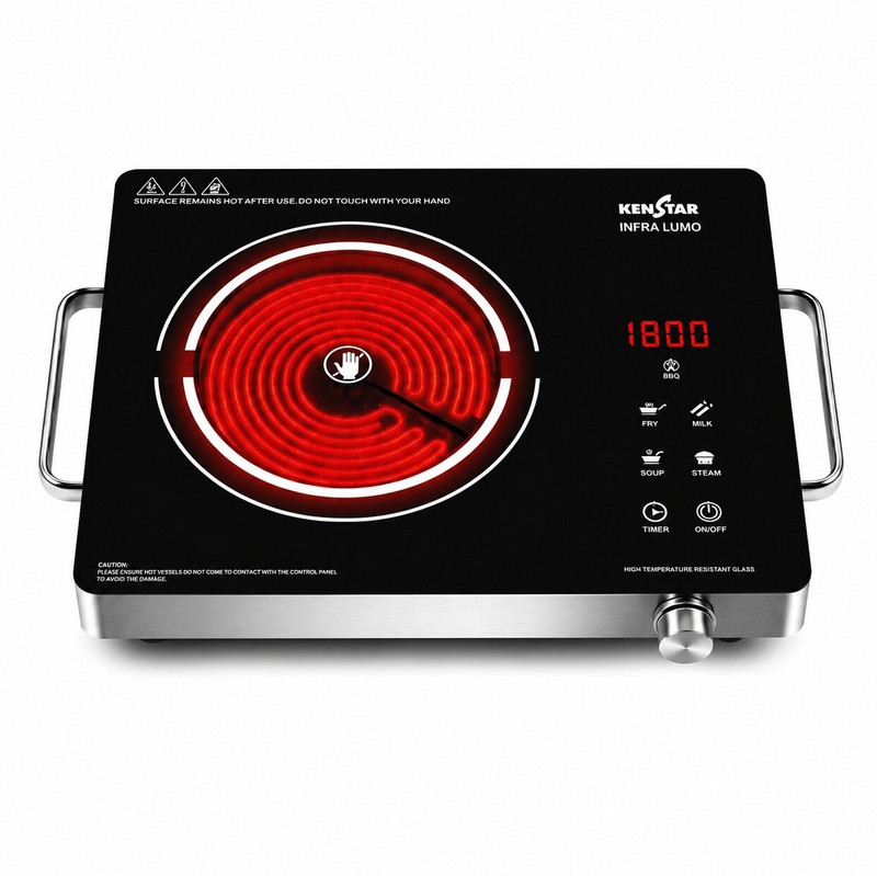 Kenstar 2000 W Infrared Cooktop Touch Panel(Silver, Black, Infra Lumo)