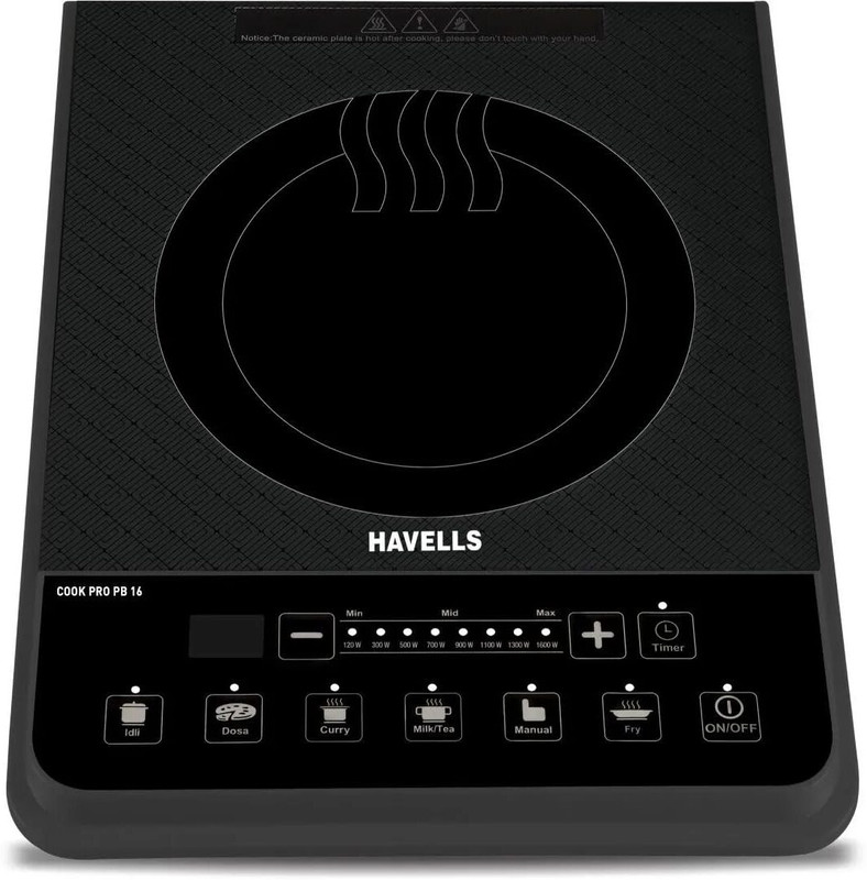HAVELLS 1200 W Induction Cooktop Touch Panel(Black, COOKTOP EVO COOK PB-12, pack of 1,)