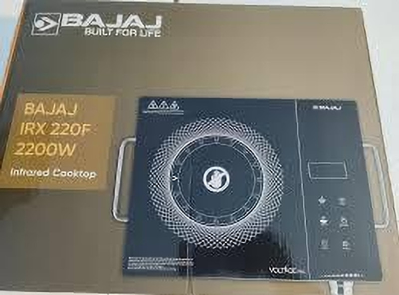 BAJAJ 2200 W Radiant Cooktop Jog Dial, Touch Panel(Black, Silver, IRX 220F Infrared Cooktop 2200 W)