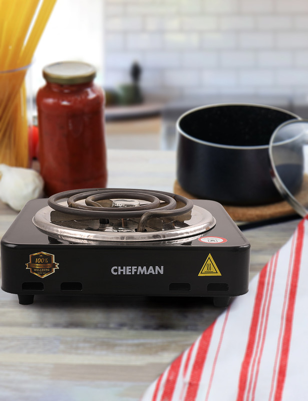 Chefman 1000 W Induction Cooktop Jog Dial(Black, Hot Plate Induction Cooktop 1000 Watt)