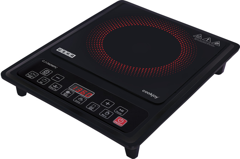 USHA 1360 W Induction Cooktop Push Button(Black, CJ1360WPC)
