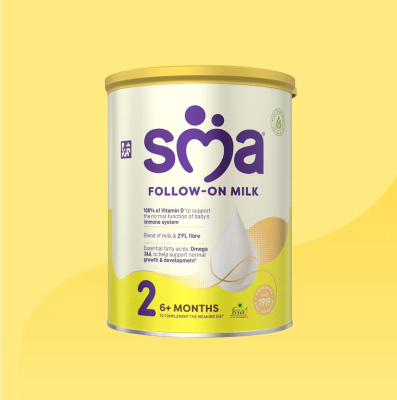 SMA Follow-On Baby Milk Powder,UK-Made Infant Formula, No Fish & Palm Oil (Imported)(800 g, 6+ Months)