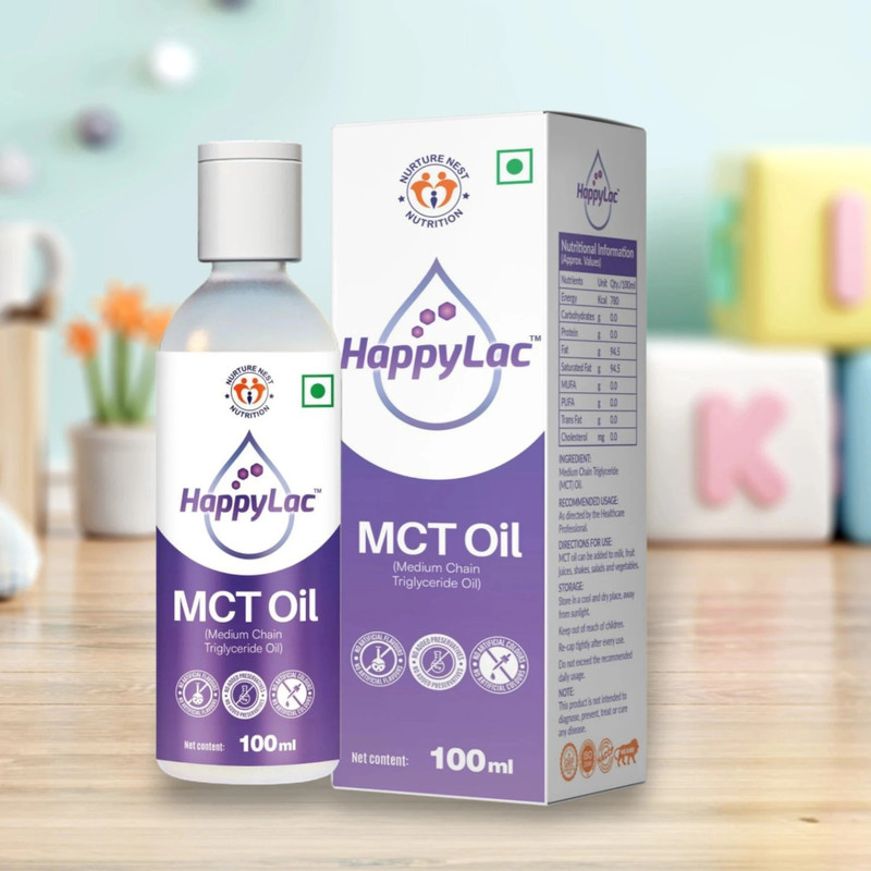 Happylac MCT Oil, Medium Chain Triglyceride Oil, 100ml(100 ml, Upto 24 Months)