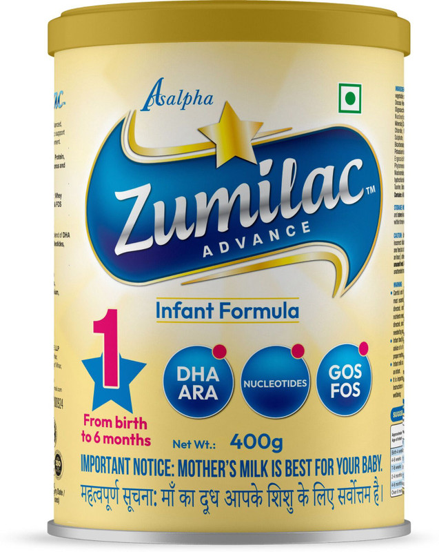ZUMILAC Infant Formula Milk Powder - Stage 1, Tin Pack, Suitable From Birth to 6 Months.(400 g, Upto 6 Months)