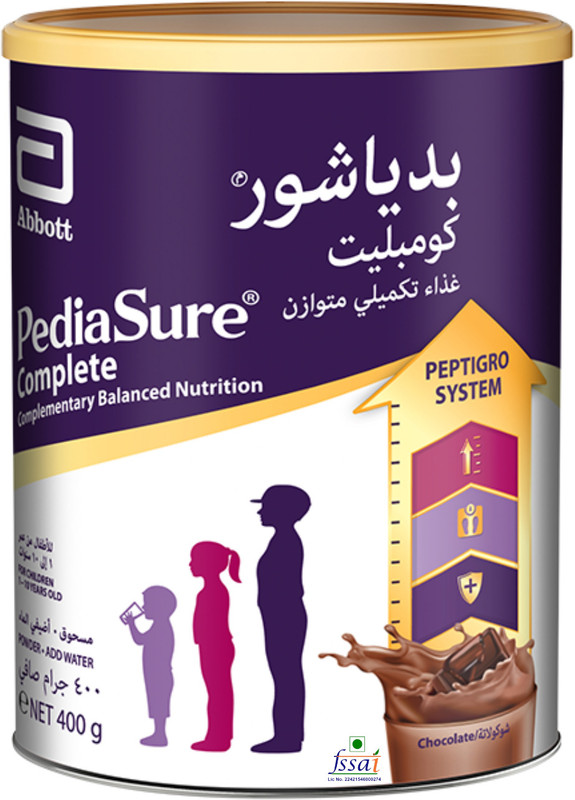 Pediasure Complete Peptigro System Chocolate Balanced Nutrition,UAE-made 1-10yrs(Imported)(400 g)