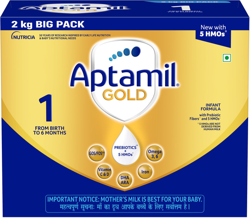 Aptamil Gold Infant Formula Milk Powder for Babies - Stage 1 (Upto 6 months)(2 kg, Upto 6 Months)