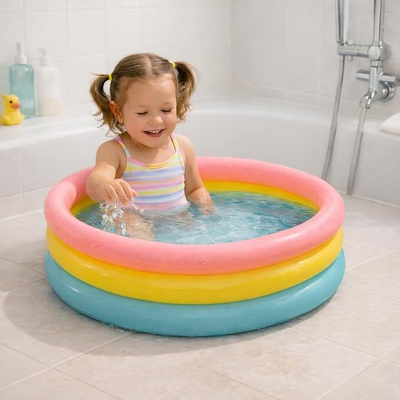 NIRVAYAENTERPRISE NIRVAYA ENTERPRISE 3 Feet Swimming Pool for Toddlers and Small Kids Inflatable Swimming Pool(Multicolor)