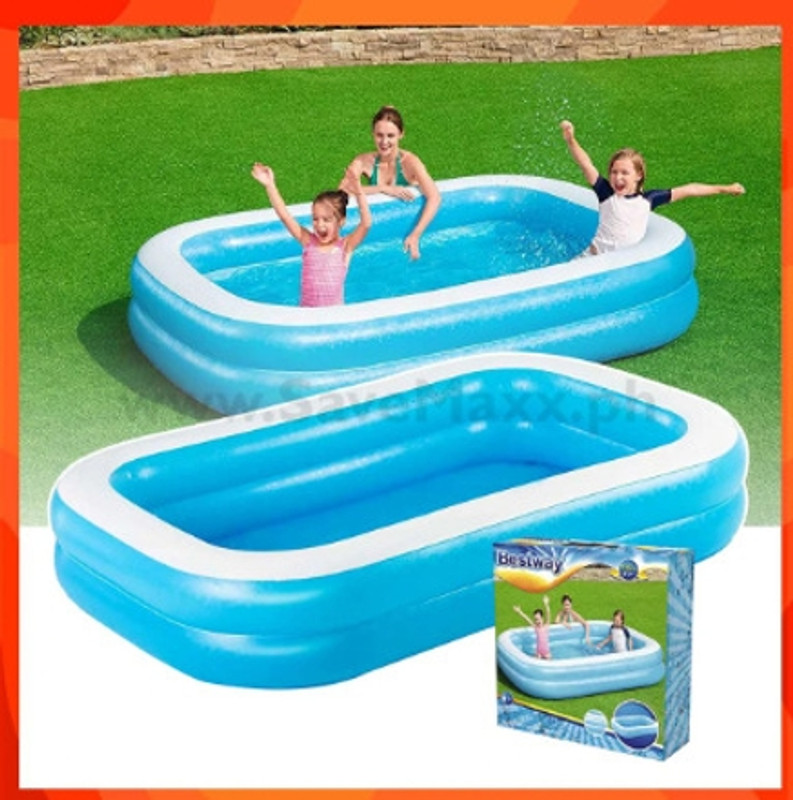 Tiny Tales Tubs for Swimming Bath Tub with Pump Inflatable Swimming Pool(Blue)