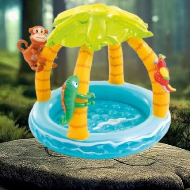 Tiny Tales Baby Kids Inflatable Round (IND*9514) Swimming Pool Tropical Island Other Toys Inflatable Swimming Safety Tube(Multicolor)