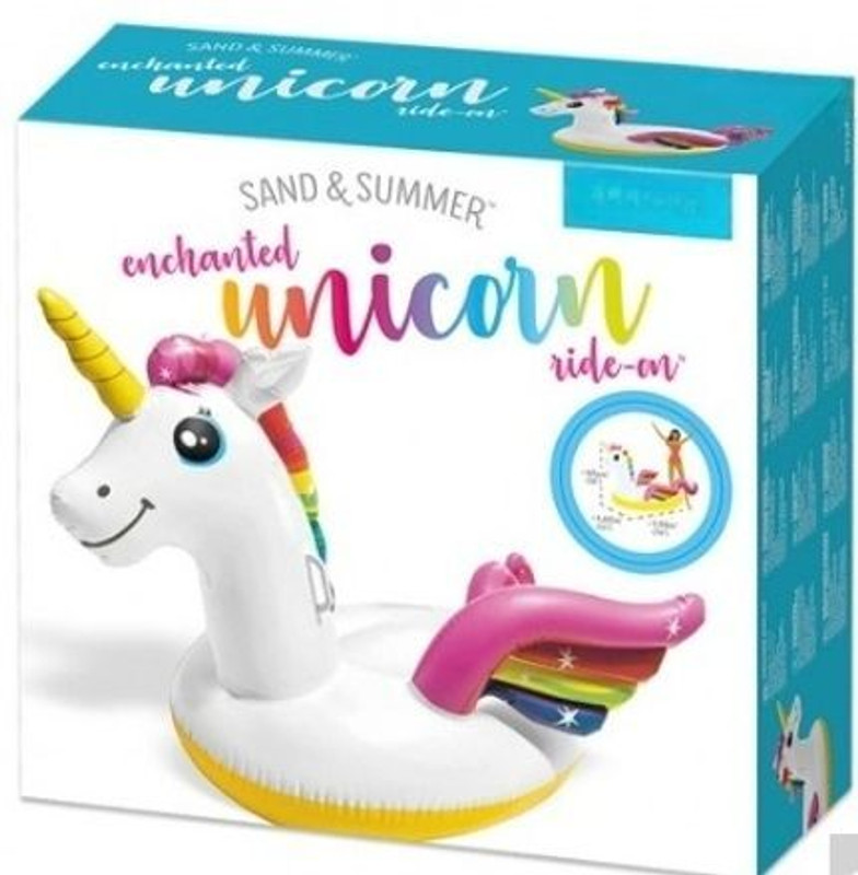 KinderTales Inflatable water mattress (IND *6548) Unicorn 201x140x97 cm Inflatable Swimming Safety Tube(Multicolor)