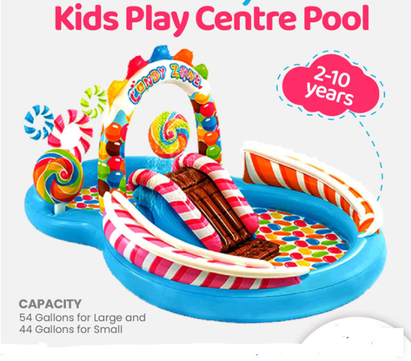 HornFlow Candy Zone (IND*33) Inflatable Fun Play Center with Slide with Pump Inflatable Swimming Pool(Multicolor)