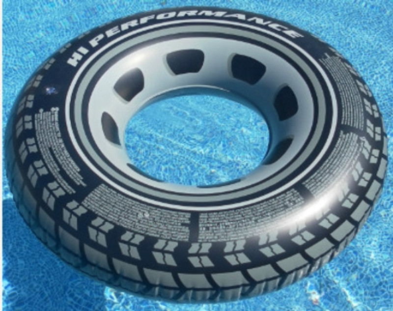Tiny Tales Swimming Pool Tire Tube Water Inflatable Swimming ( IND *4521) Float Inflatable Swimming Safety Tube(Black)