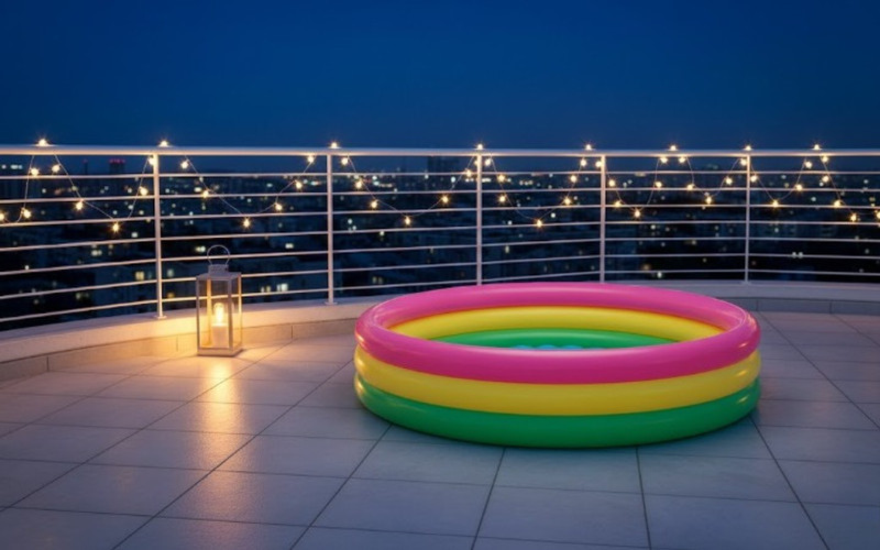 NZENTERPRISE Inflatable 3 Feet Baby Swimming Pool for Toddlers Home Use Inflatable Swimming Pool(Multicolor)