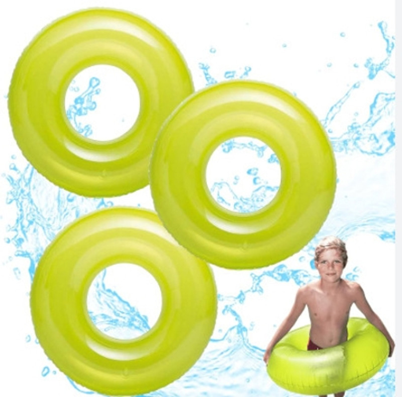Tiny Tales Transparent Water Swim Ring Pool Float Tube Inflatable Raft Inflatable Swimming Safety Tube(Multicolor)