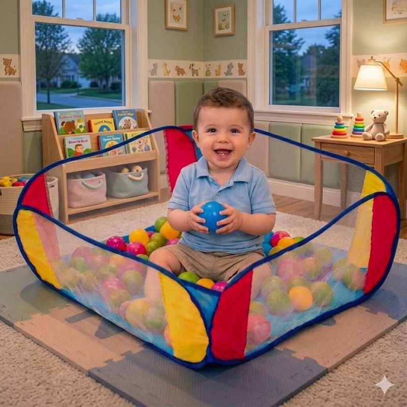 Intelligent Ball Pool with Colour-Full Balls(IND*393) Kids Play Inflatable Ball Pits(Multicolor)