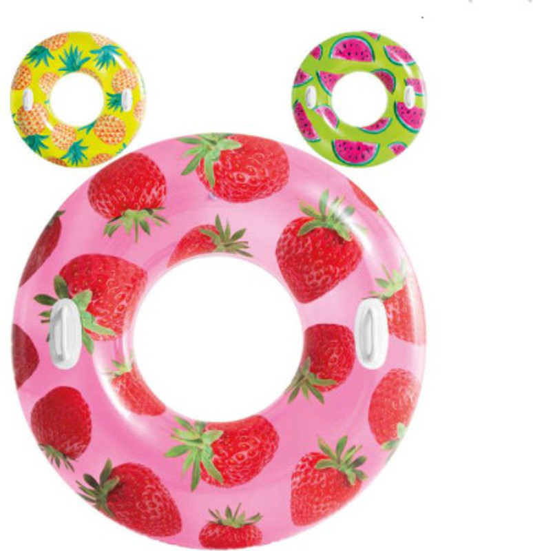 KinderTales Tropical Fruits Swim Rings & Tubes for (IND*8521) Kids & Adults, Inflatable Swimming Safety Tube(Multicolor)