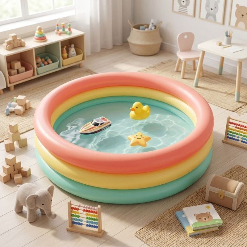 NIRVAYAENTERPRISE Kids Mini Inflatable 2 ft Pool for Summer Fun Inflatable Swimming Pool(Multicolor)