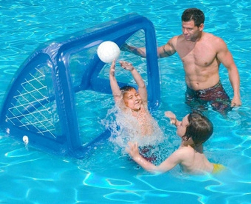 KinderTales 58507 Pool Inflatable Football (IND*6601) Game Fun Goal Inflatable Pool Accessory(Multicolor)