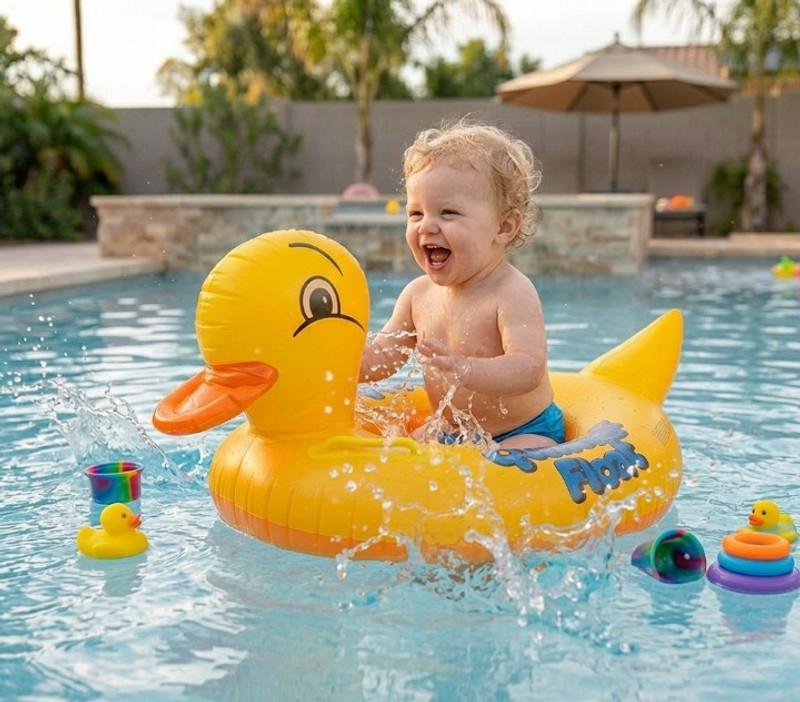 NZENTERPRISE Toddler Inflatable Duck Swim Ring for Pool & Beach Inflatable Swimming Safety Tube(Multicolor)