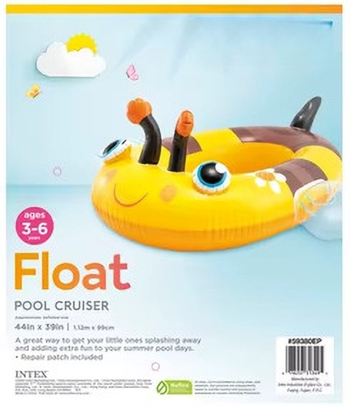 HornFlow Summer Shark Ride-On Pool(IND*331902) Float for Kids Inflatable Swimming Safety Tube(Yellow)