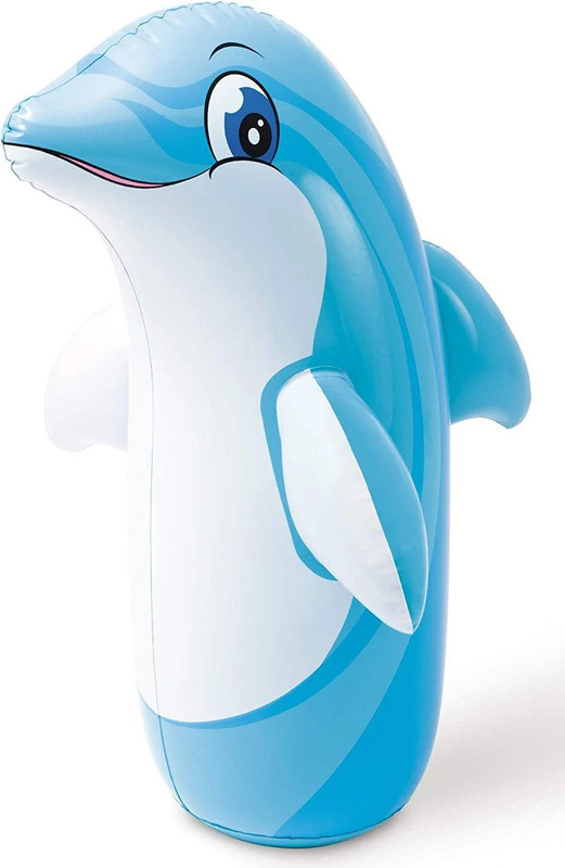 Little Kiddie City Hit Me Children's Kids Dolphin Inflatable 3D Punching Bop Bag( Keep Water in Base) - Toy Gift for Age 3+ Inflatable HitMe Toys(Multicolor)