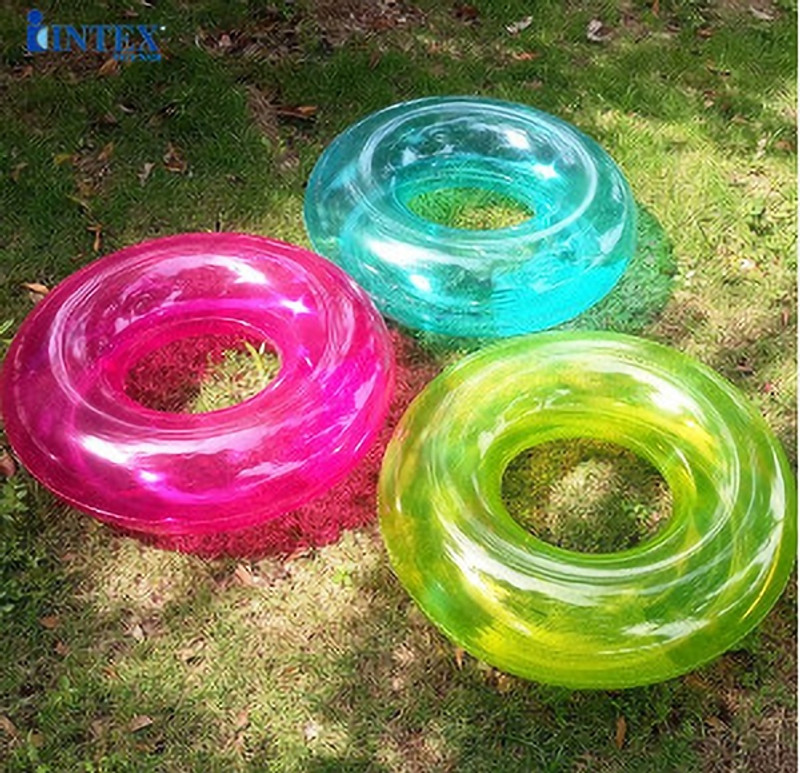 Tiny Tales Colorful (IND*8011) Transparent Inflatable Swimming Pool Beach Tube Inflatable Swimming Safety Tube(Multicolor)