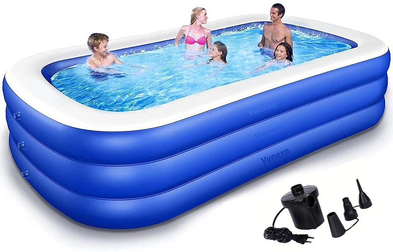 EDENGLOW Family Inflatable Swimming Pool with Electric Pump for Indoor & Outdoor Fun Inflatable Swimming Pool(Blue)