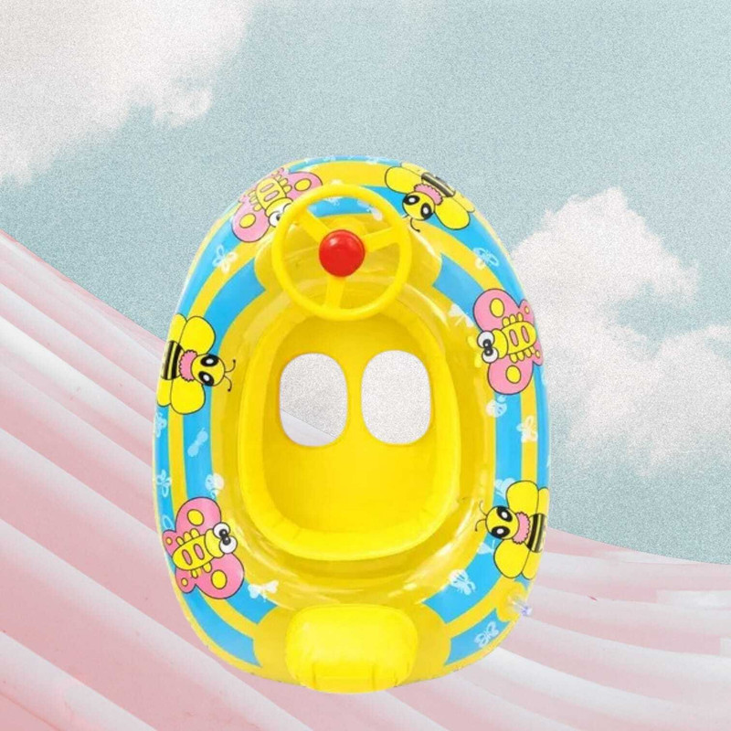 KinderTales Swimming Rings for Children Child(IND*615) Summer Boat Inflatable Swimming Safety Tube(Blue)