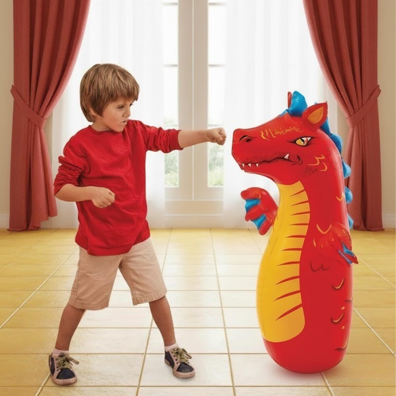 JAITRA ENTERPRISE INTEX Inflatable Dragon PunchingBag with Water Base for Kids,Indoor&Outdoor game Inflatable HitMe Toys(Red)