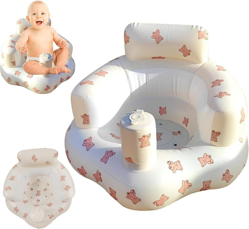 Deoxys Inflatable Baby Seat - Infant Safety Support, Blow Up Baby Floor Seat Inflatable Sofa/ Chair(Multicolor)