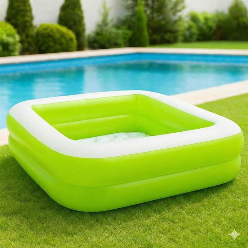 EDENGLOW 3 FT Squre Pool Bath Tub for Toddlers & Children Summer Garden & Balcony Use Inflatable Swimming Pool(Multicolor)