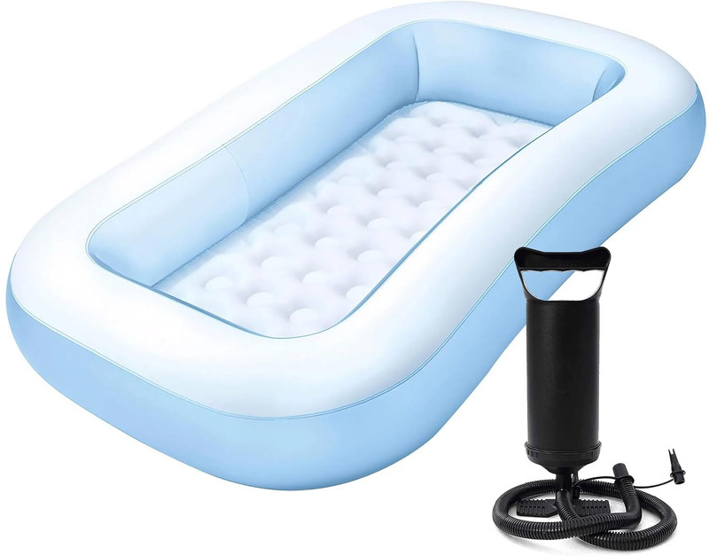 xelix 5.5 Inflatable Rectangle Blue Bath Tub(Multicolor)