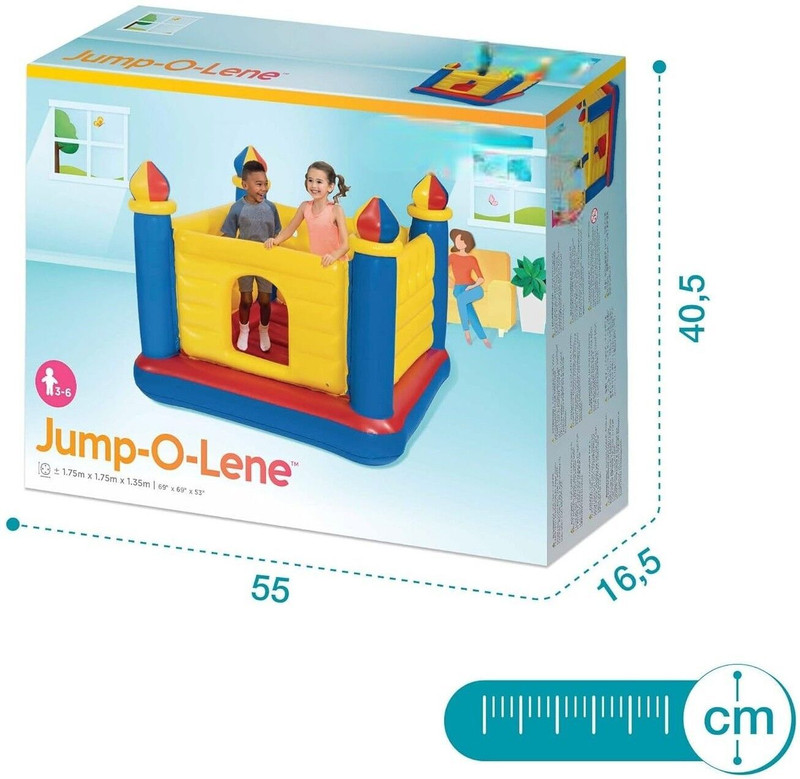 Littlebloom NEW IN BOX JUMP-O-LENE CASTLE BOUNCER WITH PUMP1108 Inflatable Hoppers & Bouncer(Multicolor)