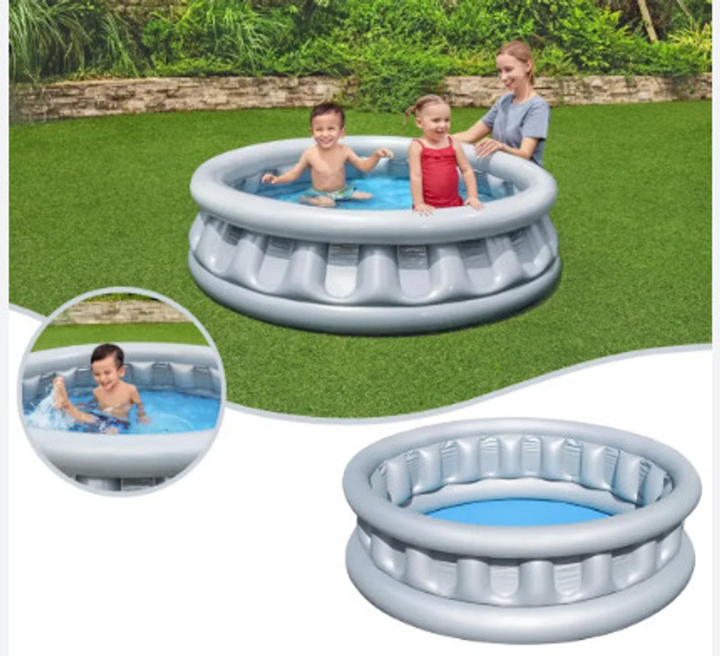 Intelligent Swimming Pool Tubs for Adults(IND*8521) and Kids Pool Inflatable Swimming Mats(Silver)