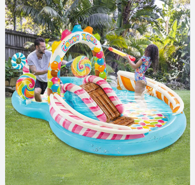 Tiny Tales 57149NP Candy (IND*32) Zone Play Centre With Pump Inflatable Swimming Pool(Multicolor)