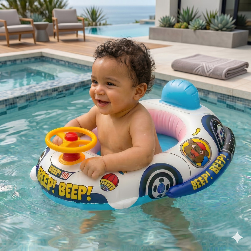 shivye moter swimming car for babys Inflatable Swimming Safety Tube(Multicolor)