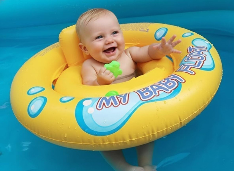 sanbhav Safe Baby Pool Float Ring – Comfortable Infant Swim Seat for Water Fun Inflatable Swimming Pool(Yellow)
