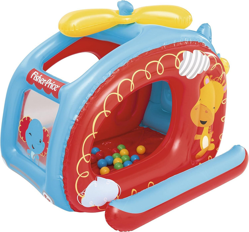 KinderTales Helicopter Ball Pit 1.37m x 1.12m x 97cm Inflatable Hoppers & Bouncer(Multicolor)